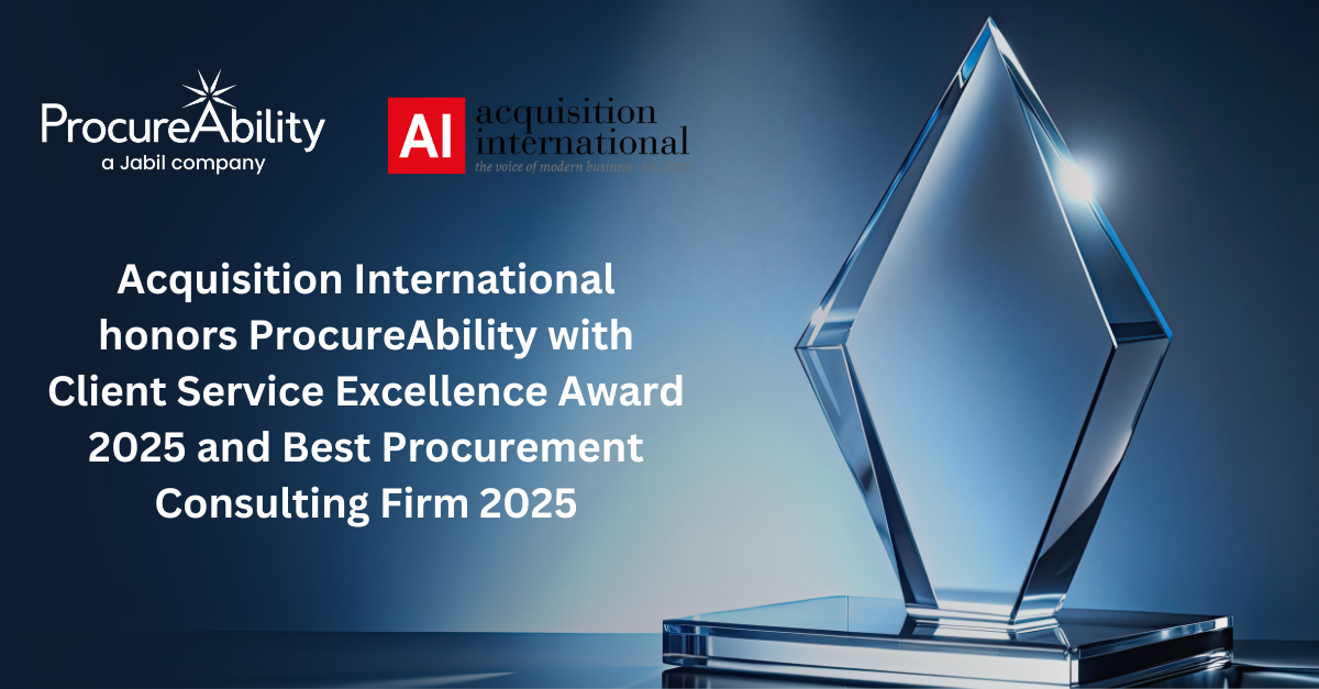 ProcureAbility awarded Best Procurement Consulting Firm 2025 and Client Service Excellence Award 2025